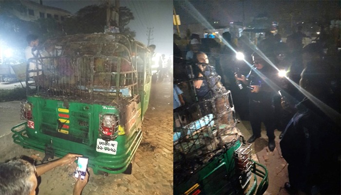 সিদ্ধিরগঞ্জে যাত্রীবেশে সিএনজিতে অগ্নিসংযোগ